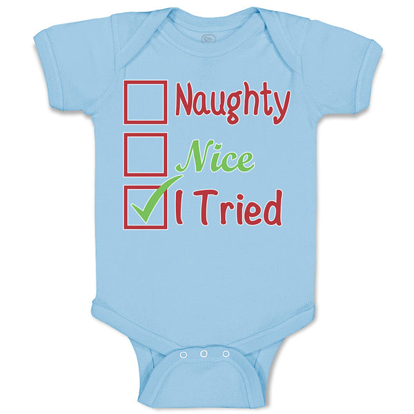 Baby Clothes Naughty Nice I Tried Baby Bodysuits Boy & Girl Cotton