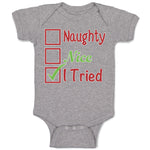 Baby Clothes Naughty Nice I Tried Baby Bodysuits Boy & Girl Cotton