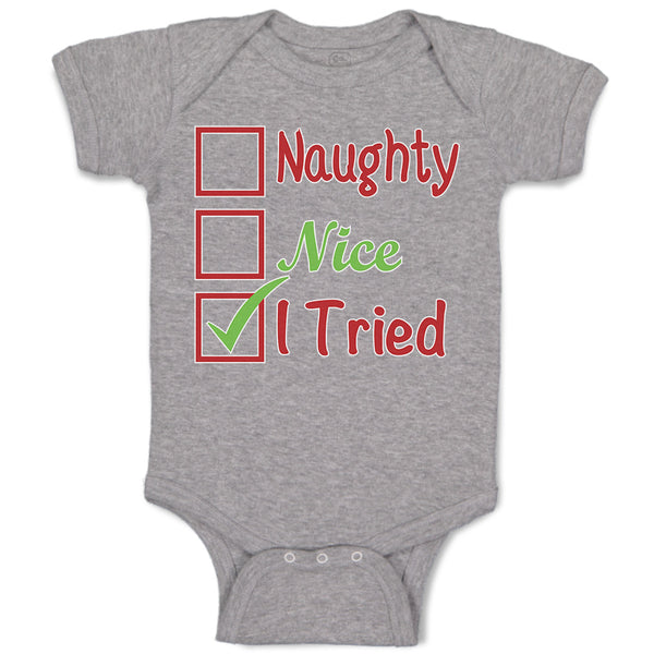 Baby Clothes Naughty Nice I Tried Baby Bodysuits Boy & Girl Cotton