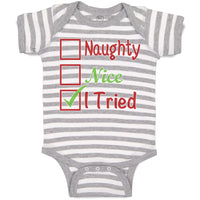 Baby Clothes Naughty Nice I Tried Baby Bodysuits Boy & Girl Cotton