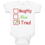 Baby Clothes Naughty Nice I Tried Baby Bodysuits Boy & Girl Cotton