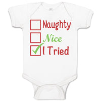 Baby Clothes Naughty Nice I Tried Baby Bodysuits Boy & Girl Cotton
