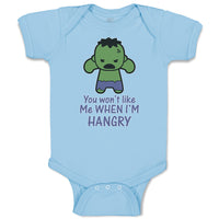 Baby Clothes You Won'T like Me When I'M Hangry Baby Bodysuits Boy & Girl Cotton