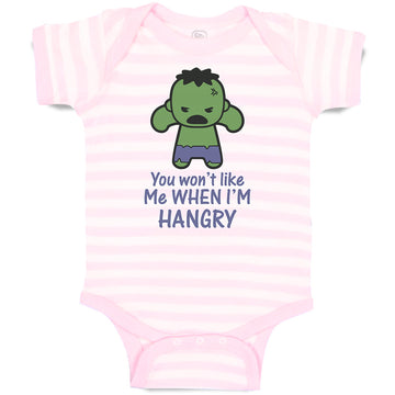 Baby Clothes You Won'T like Me When I'M Hangry Baby Bodysuits Boy & Girl Cotton