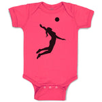 Baby Clothes Silhouette Girl Playing Throw Ball Baby Bodysuits Boy & Girl Cotton