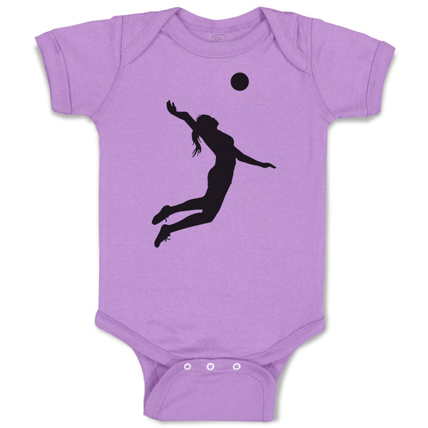 Baby Clothes Silhouette Girl Playing Throw Ball Baby Bodysuits Boy & Girl Cotton