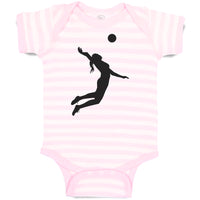 Baby Clothes Silhouette Girl Playing Throw Ball Baby Bodysuits Boy & Girl Cotton