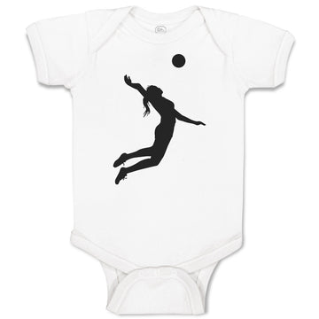 Baby Clothes Silhouette Girl Playing Throw Ball Baby Bodysuits Boy & Girl Cotton
