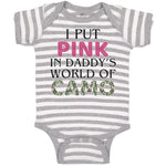 Baby Clothes I Put Pink in Daddy's World of Camo Baby Bodysuits Cotton