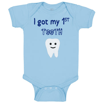 Baby Clothes I Got My First Tooth Funny Humor Style B Baby Bodysuits Cotton