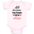 Baby Clothes All Because 2 People Fell in Love Baby Bodysuits Boy & Girl Cotton