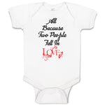 Baby Clothes All Because 2 People Fell in Love Baby Bodysuits Boy & Girl Cotton