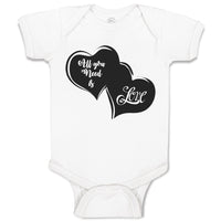 Baby Clothes All Your Need Is Love Baby Bodysuits Boy & Girl Cotton
