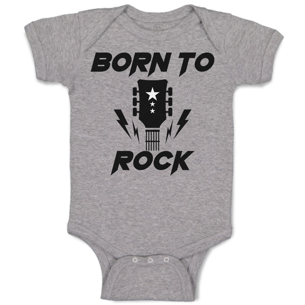 Baby Clothes Born to Rock with Guitar Baby Bodysuits Boy & Girl Cotton
