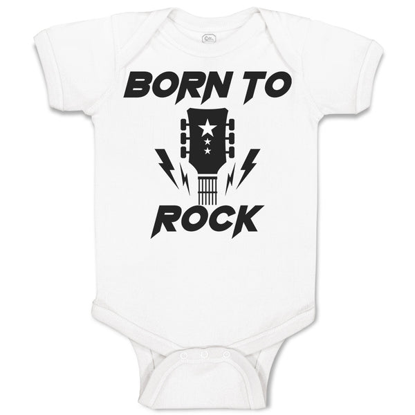 Baby Clothes Born to Rock with Guitar Baby Bodysuits Boy & Girl Cotton