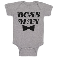 Baby Clothes Boss Man with Silhouette Bowtie Baby Bodysuits Boy & Girl Cotton