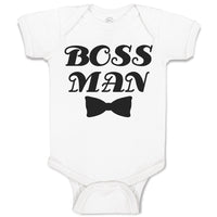 Baby Clothes Boss Man with Silhouette Bowtie Baby Bodysuits Boy & Girl Cotton