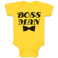 Baby Clothes Boss Man with Silhouette Bowtie Baby Bodysuits Boy & Girl Cotton