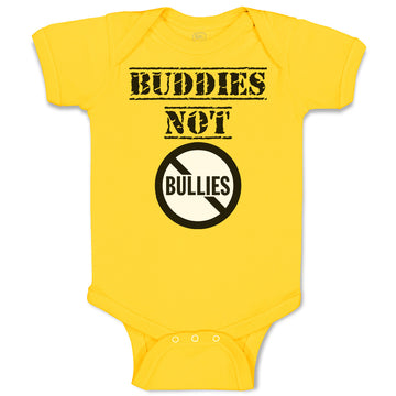 Baby Clothes Buddies Not Bullies Cautionary Sign Baby Bodysuits Cotton