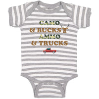 Baby Clothes Camo & Bucks Ammo & Trucks Baby Bodysuits Boy & Girl Cotton