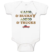 Baby Clothes Camo & Bucks Ammo & Trucks Baby Bodysuits Boy & Girl Cotton