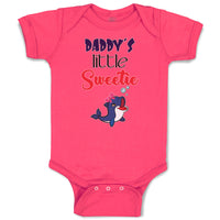 Baby Clothes Daddy's Little Sweetie with Cute Blue Dolphin on Bow Baby Bodysuits