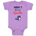 Baby Clothes Daddy's Little Sweetie with Cute Blue Dolphin on Bow Baby Bodysuits