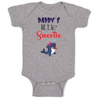 Baby Clothes Daddy's Little Sweetie with Cute Blue Dolphin on Bow Baby Bodysuits