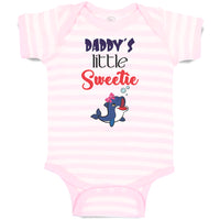 Baby Clothes Daddy's Little Sweetie with Cute Blue Dolphin on Bow Baby Bodysuits