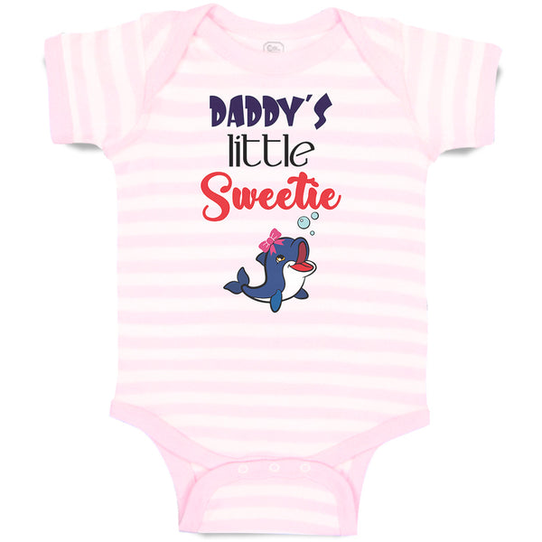 Baby Clothes Daddy's Little Sweetie with Cute Blue Dolphin on Bow Baby Bodysuits