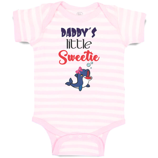 Baby Clothes Daddy's Little Sweetie with Cute Blue Dolphin on Bow Baby Bodysuits