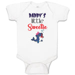 Baby Clothes Daddy's Little Sweetie with Cute Blue Dolphin on Bow Baby Bodysuits