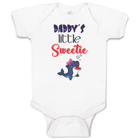 Baby Clothes Daddy's Little Sweetie with Cute Blue Dolphin on Bow Baby Bodysuits