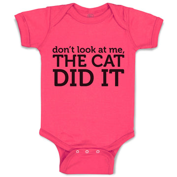 Baby Clothes Don'T Look at Me The Cat Did It Baby Bodysuits Boy & Girl Cotton