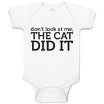 Baby Clothes Don'T Look at Me The Cat Did It Baby Bodysuits Boy & Girl Cotton