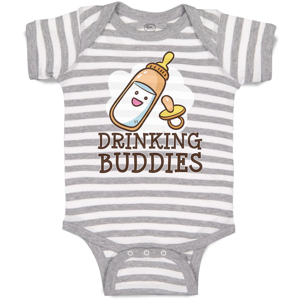 Baby Clothes Drinking Buddies with Feeding Bottle and Nipple Baby Bodysuits