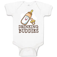 Baby Clothes Drinking Buddies with Feeding Bottle and Nipple Baby Bodysuits