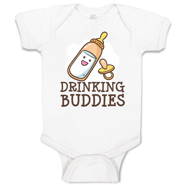 Baby Clothes Drinking Buddies with Feeding Bottle and Nipple Baby Bodysuits