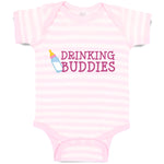 Baby Clothes Drinking Buddies with Feeding Bottle Baby Bodysuits Cotton