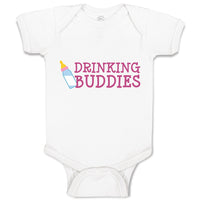 Baby Clothes Drinking Buddies with Feeding Bottle Baby Bodysuits Cotton