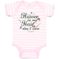 Baby Clothes Flower in My Hair Don'T Care Baby Bodysuits Boy & Girl Cotton