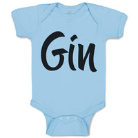 Baby Clothes Gin Lettering Funny Quotes Baby Bodysuits Boy & Girl Cotton