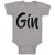 Baby Clothes Gin Lettering Funny Quotes Baby Bodysuits Boy & Girl Cotton