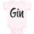 Baby Clothes Gin Lettering Funny Quotes Baby Bodysuits Boy & Girl Cotton