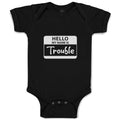 Baby Clothes Hello My Name Is Trouble Baby Bodysuits Boy & Girl Cotton