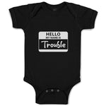 Baby Clothes Hello My Name Is Trouble Baby Bodysuits Boy & Girl Cotton