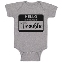 Baby Clothes Hello My Name Is Trouble Baby Bodysuits Boy & Girl Cotton