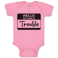 Baby Clothes Hello My Name Is Trouble Baby Bodysuits Boy & Girl Cotton