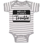 Baby Clothes Hello My Name Is Trouble Baby Bodysuits Boy & Girl Cotton