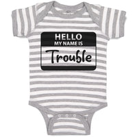 Baby Clothes Hello My Name Is Trouble Baby Bodysuits Boy & Girl Cotton
